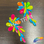 Neon Resin Stone Motif Applique (sold by pair), NAS-005