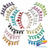 Metallic Color Teardrop Plastic Resin Applique, NAS-011