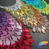 Metallic Color Plastic Resin Applique Neckpiece Base, NAS-018
