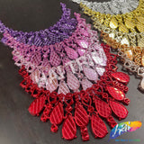 Metallic Color Plastic Resin Applique Neckpiece Base, NAS-018