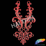 Metallic Red Plastic Resin Motif Applique, NAS-039