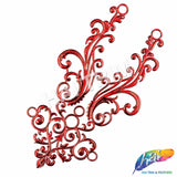 Metallic Red Plastic Resin Motif Applique, NAS-039