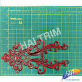Metallic Red Plastic Resin Motif Applique, NAS-039
