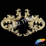 Metallic Gold Plastic Resin Motif Applique (sold by pair), NAS-040