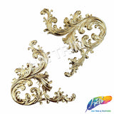 Metallic Gold Plastic Resin Motif Applique (sold by pair), NAS-040