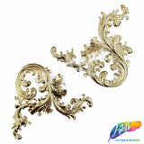 Metallic Gold Plastic Resin Motif Applique (sold by pair), NAS-040