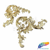 Metallic Gold Plastic Resin Motif Applique (sold by pair), NAS-040