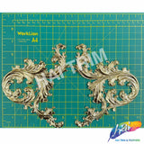 Metallic Gold Plastic Resin Motif Applique (sold by pair), NAS-040