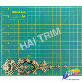 Metallic Gold Plastic Resin Motif Applique, NAS-041