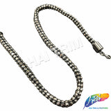 SALE! Gunmetal/Jet Hematite Rhinestone Rope Necklace, NEK-101