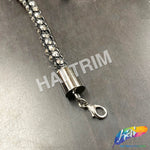 SALE! Gunmetal/Jet Hematite Rhinestone Rope Necklace, NEK-101