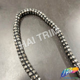 SALE! Gunmetal/Jet Hematite Rhinestone Rope Necklace, NEK-101