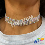 SALE! Crystal AB Rhinestone Choker Necklace, NEK-102