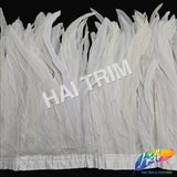 10-12" Natural White Dyed Coque Fringe (1/4 Yard) - OFF WHITE