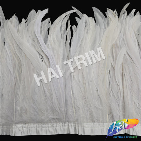 Natural White Dyed Coque Fringe (1/4 Yard) - OFF WHITE