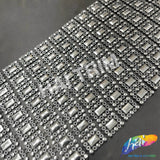 8-Row Silver/Black Rectangle Stud Plastic Banding, PSB-014