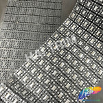 8-Row Silver/Black Rectangle Stud Plastic Banding, PSB-014