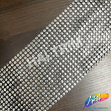 18-Row Silver/Black Round Stud Plastic Banding, PSB-015