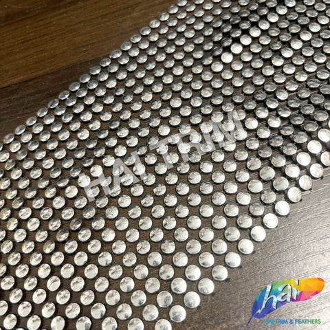 18-Row Silver/Black Round Stud Plastic Banding, PSB-015
