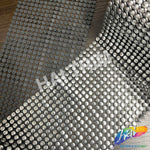 18-Row Silver/Black Round Stud Plastic Banding, PSB-015