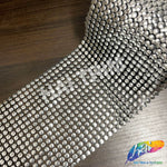 18-Row Silver/Black Round Stud Plastic Banding, PSB-015