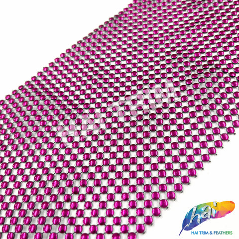24-Row Fuchsia/Black Round Stud Plastic Banding, PSB-016