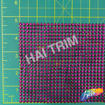 24-Row Fuchsia/Black Round Stud Plastic Banding, PSB-016