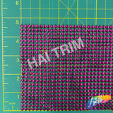 24-Row Fuchsia/Black Round Stud Plastic Banding, PSB-016