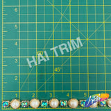 5/8" Pearl/Aqua AB/Gold Plastic Stud Trim, PST-022-1