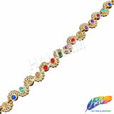 1/2" Multicolor/Gold Swirl Plastic Stud Trim, PST-107