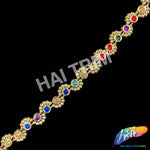 1/2" Multicolor/Gold Swirl Plastic Stud Trim, PST-107