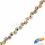 1/2" Multicolor/Gold Swirl Plastic Stud Trim, PST-107