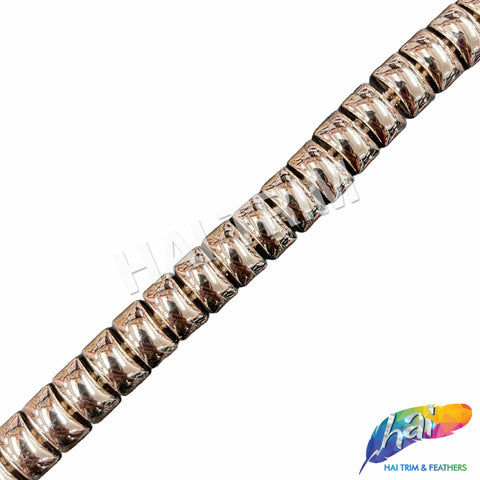 1/2" Light Rose Gold Dome Rectangle Plastic Stud Trim, PST-109