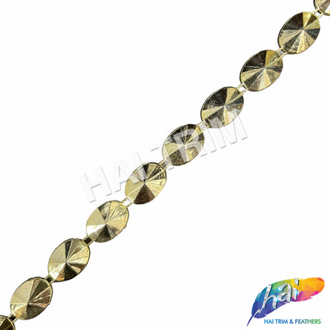 1/2" Gold Pointed Oval Plastic Stud Trim, PST-112