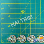 7/8" Leaf Crystal Rhinestone Plastic Stud Trim, PST-203