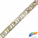 5/8" Gold AB Rhinestone Plastic Stud Trim, PST-210