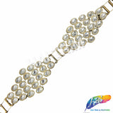 1 5/8" Gold/Crystal Diamond Plastic Stud Trim, PST-214