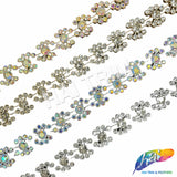 1/2" Swirl Rhinestone Plastic Stud Trim, PST-217