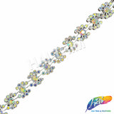 1/2" Swirl Rhinestone Plastic Stud Trim, PST-217