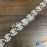 1/2" Swirl Rhinestone Plastic Stud Trim, PST-217