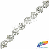 5/8"  Wavy Flower Rhinestone Plastic Stud Trim, PST-218