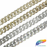 5/8" Swirl Rhinestone Plastic Stud Trim, PST-219