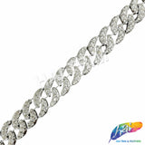 5/8" Swirl Rhinestone Plastic Stud Trim, PST-219