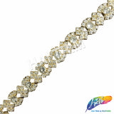 5/8" Braided Rhinestone Plastic Stud Trim, PST-220