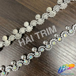 9/16" Wavy Rhinestone Plastic Stud Trim, PST-221