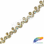9/16" Wavy Rhinestone Plastic Stud Trim, PST-221
