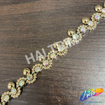 9/16" Wavy Rhinestone Plastic Stud Trim, PST-221