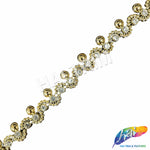 9/16" Wavy Rhinestone Plastic Stud Trim, PST-221