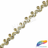 9/16" Wavy Rhinestone Plastic Stud Trim, PST-221