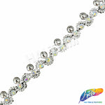 9/16" Wavy Rhinestone Plastic Stud Trim, PST-221